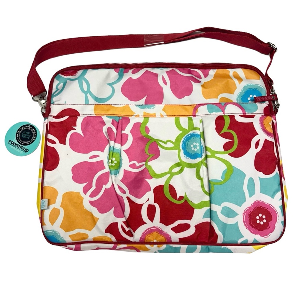 Room.It.Up Retro Flower Power Floral Multicolor Laptop Case Bag